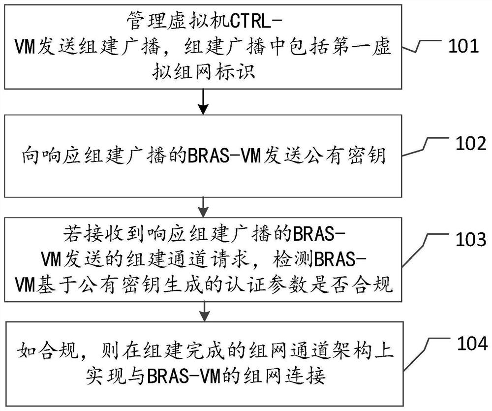 Method, device and system for automatically establishing virtual network