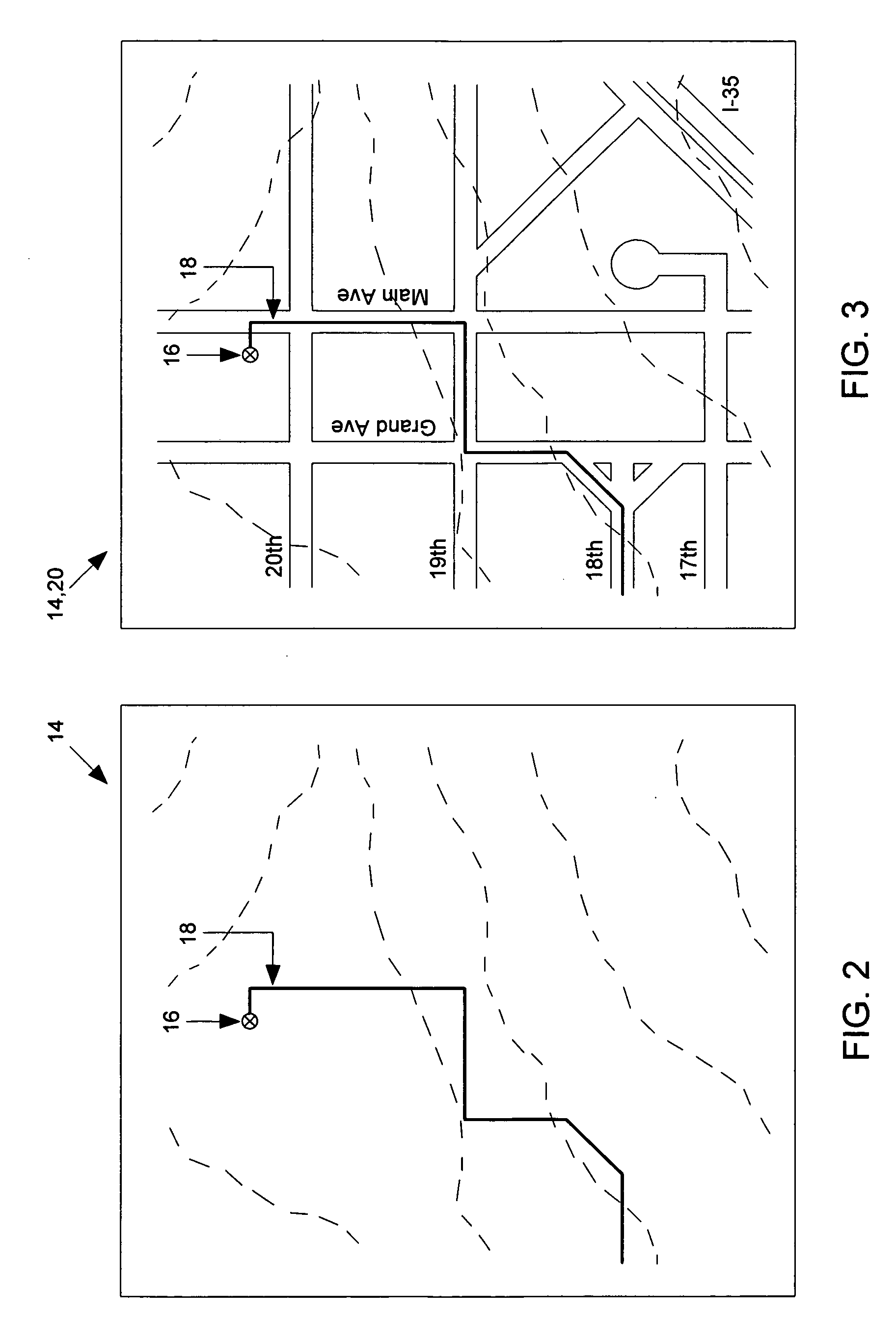 GPS device and method for layered display of elements