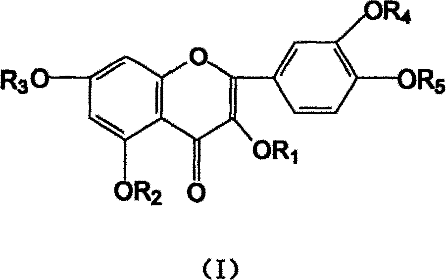 Ethoxyl quercetin derivative, method for preparation and use