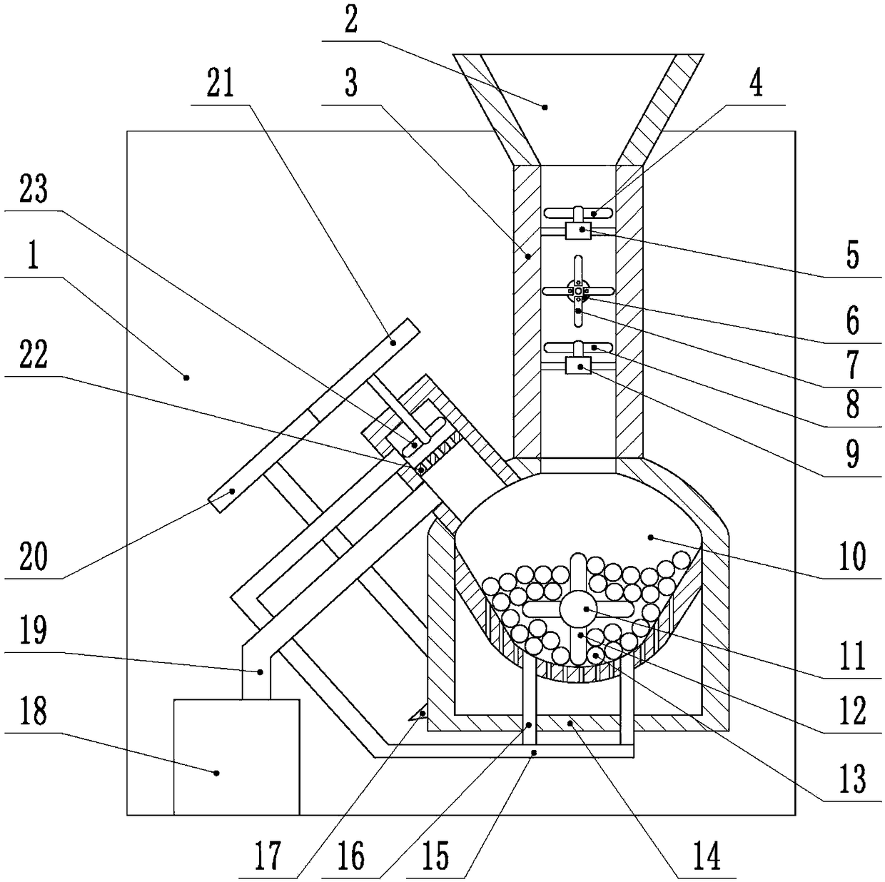 Feed crushing device