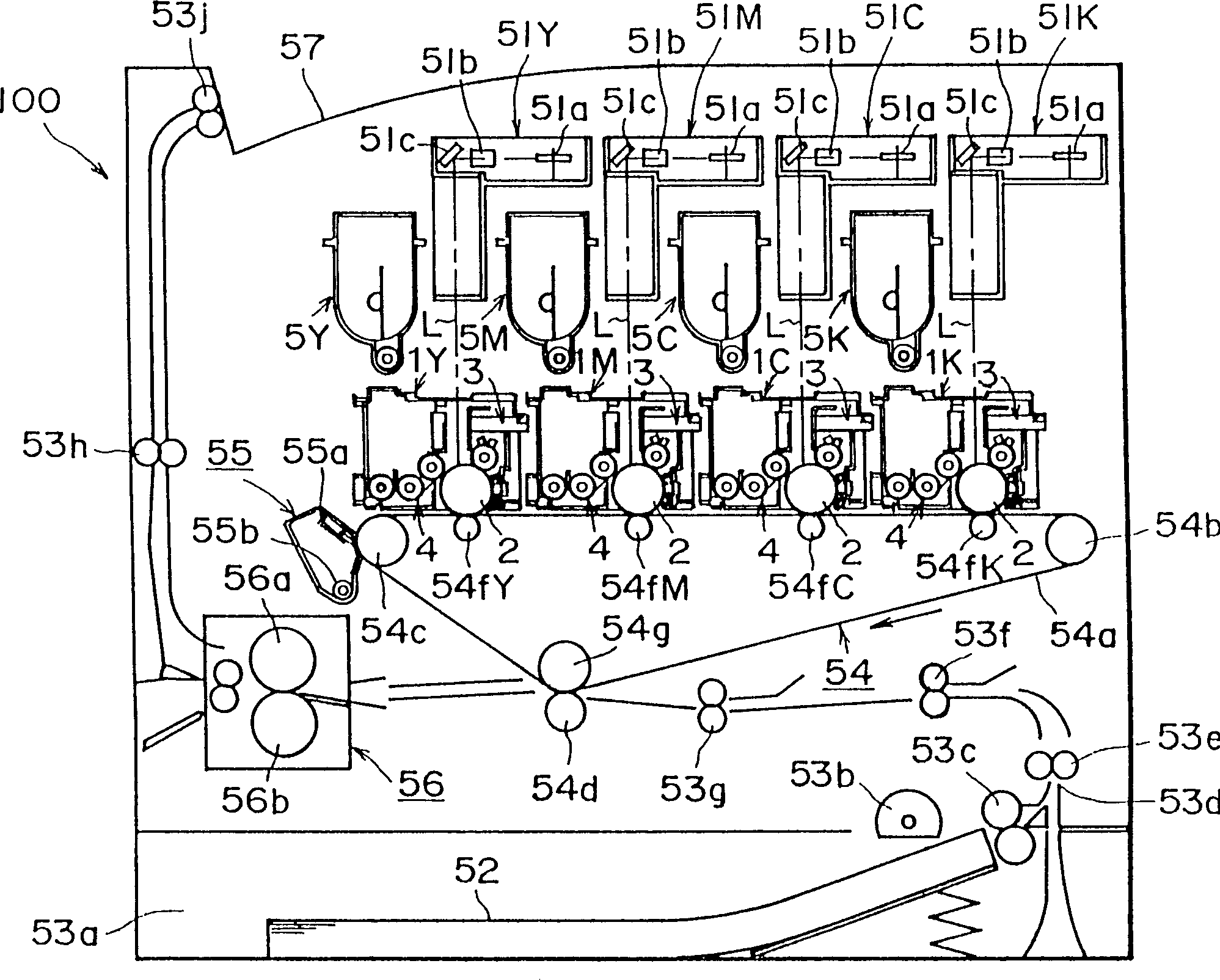 Imaging device and developer supplying box detechably mounted in imaging device