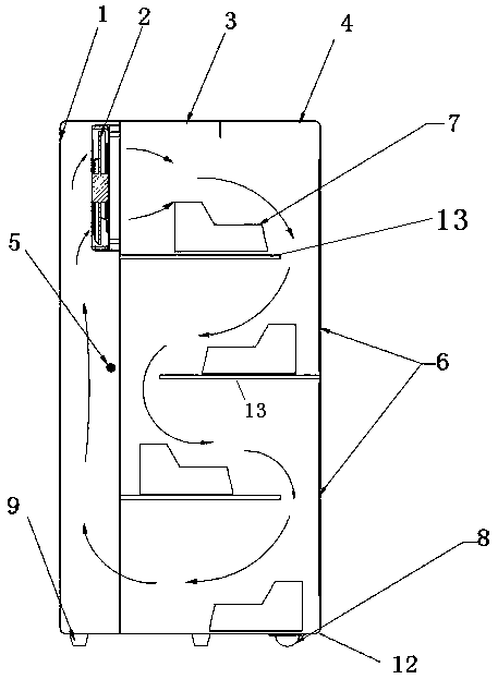 Novel light quantum plug-in type sterilizing and deodorizing shoe cabinet