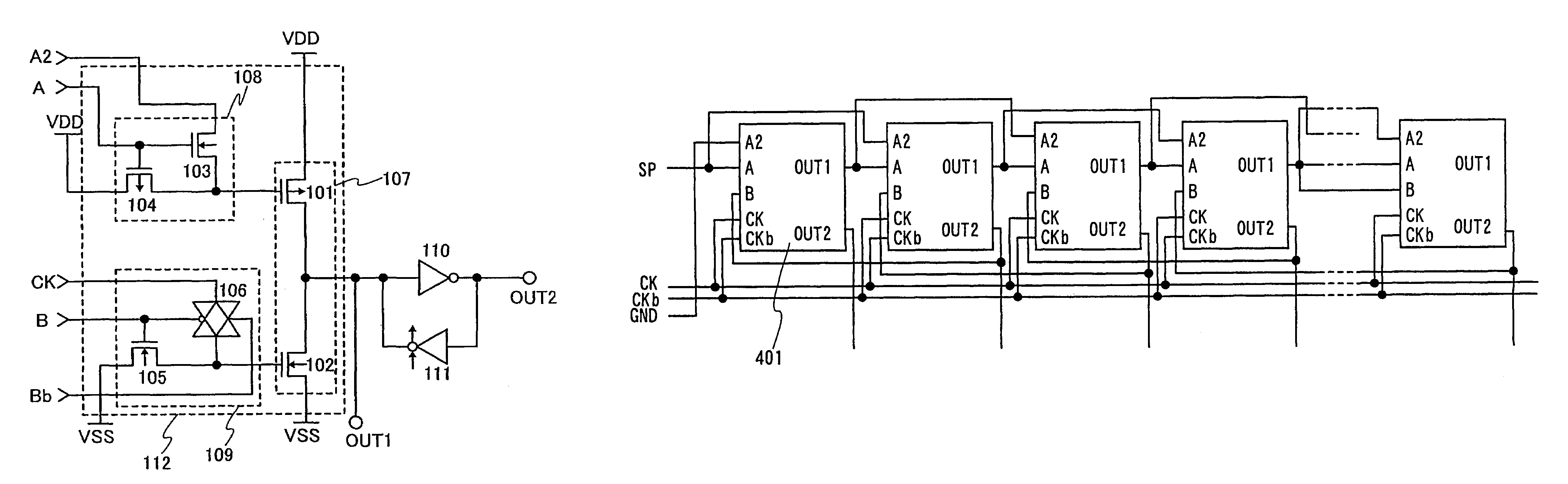 Shift register and semiconductor display device