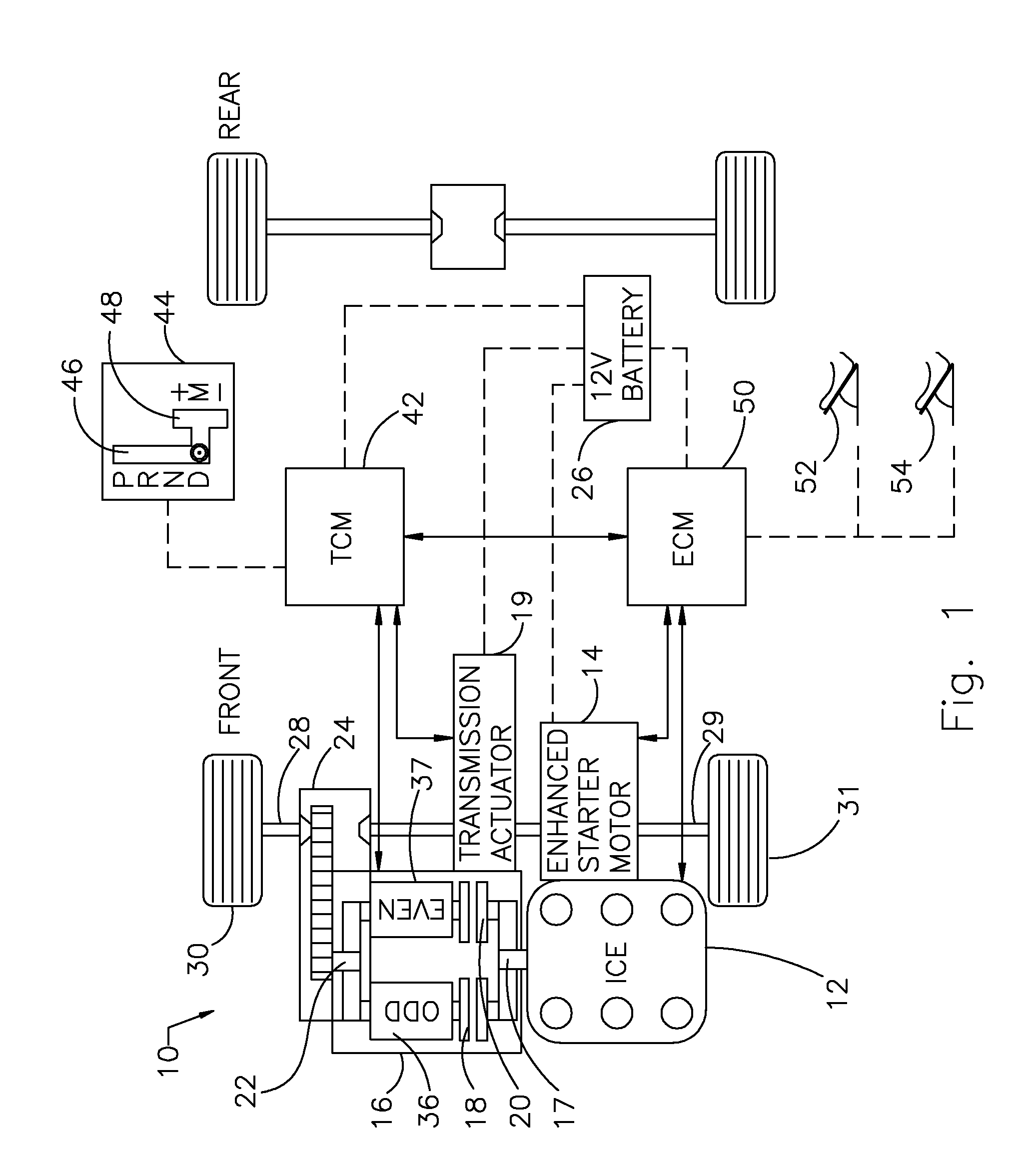 Control of a Dry, Dual-Clutch Transmission During an Engine Restart of a Hybrid Electric Vehicle