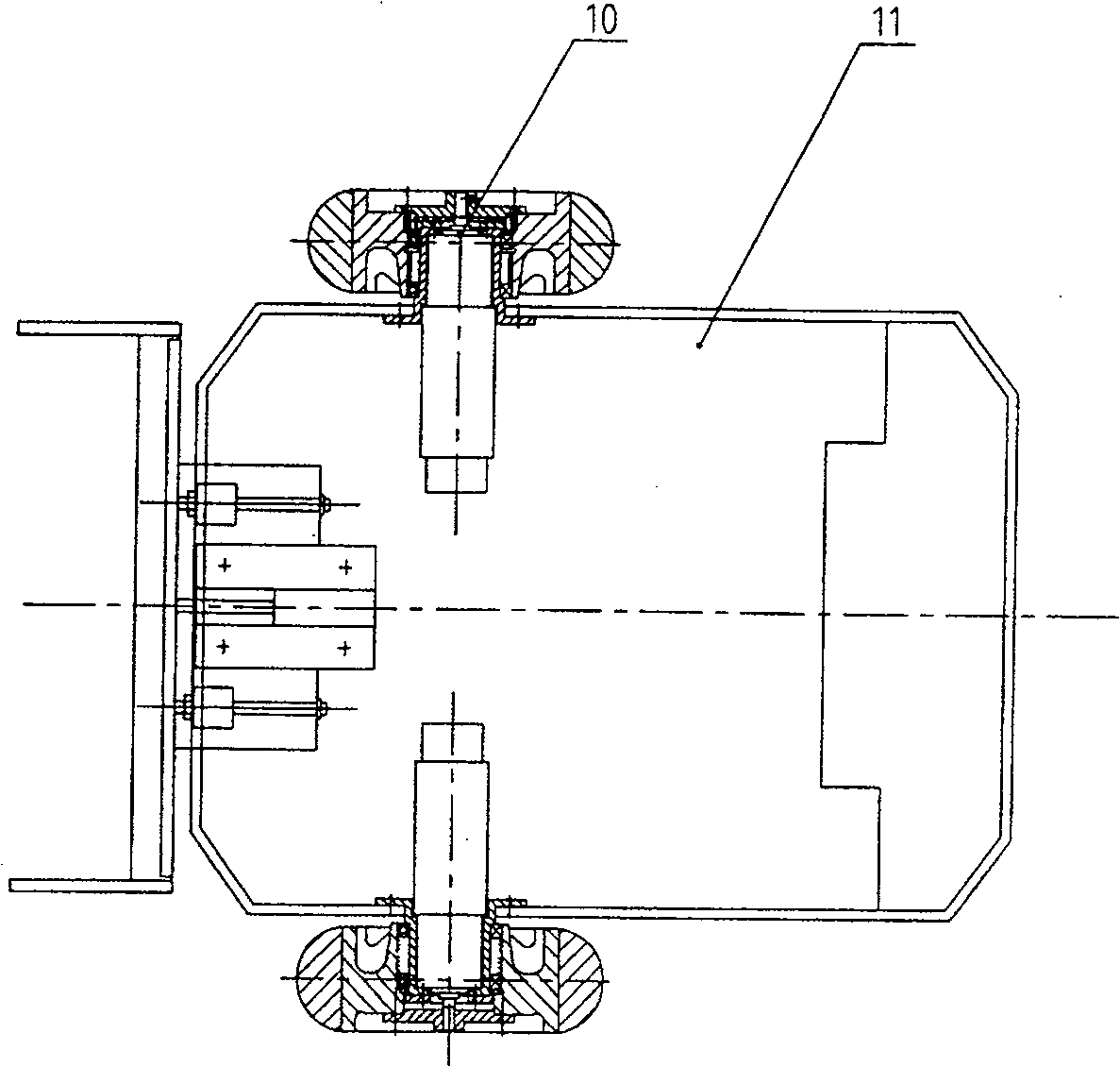 Football robot embedded type direct driving device