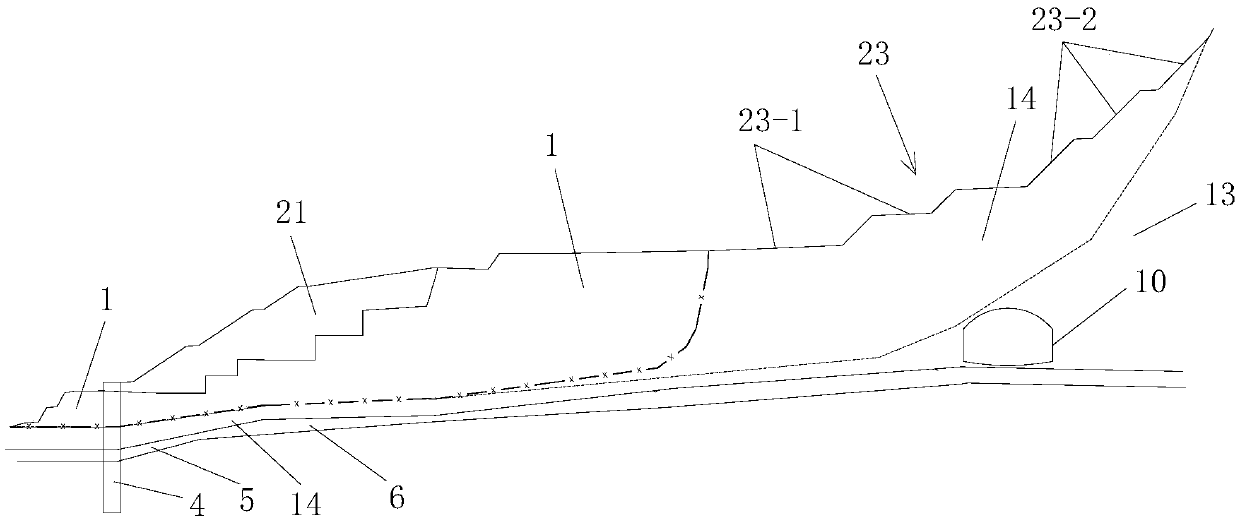 Construction method of loess tunnel entrance section through landslide mass