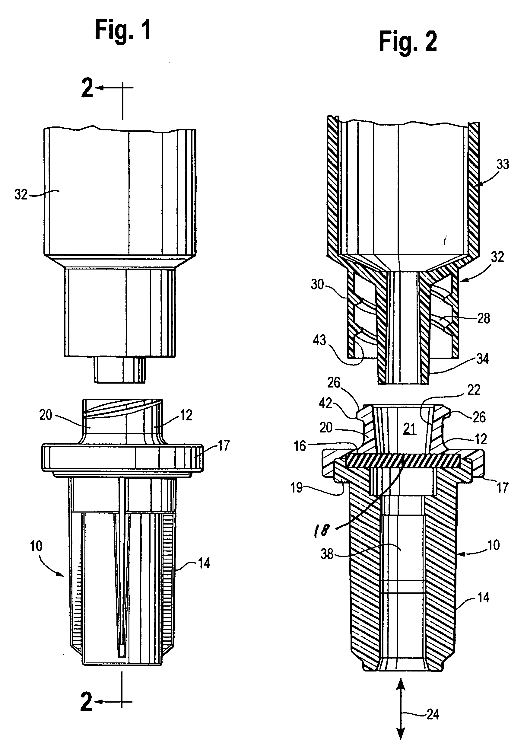 Fluid flow connector permitting forceful lateral separation