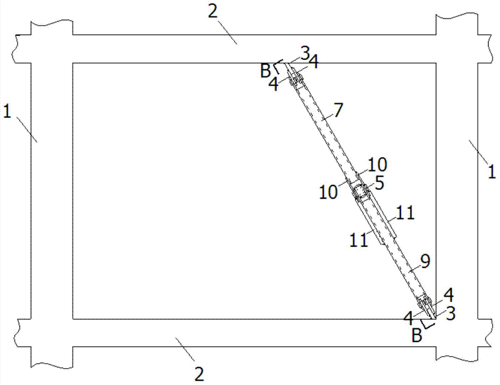 A scissor-type deformation amplification device for amplifying the energy dissipation effect of the damper