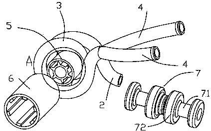 Automobile exhaust emission device with noise reduction device