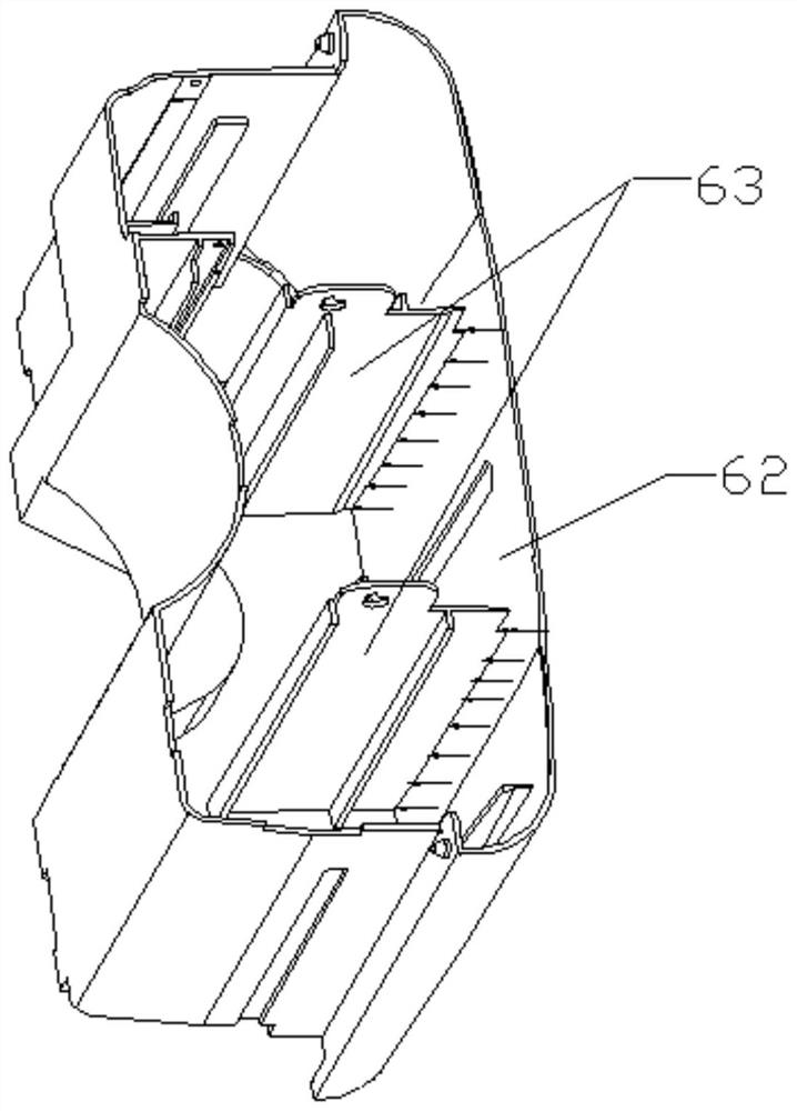 A glue-feeding device and glue-feeding method for injection-molded water tanks