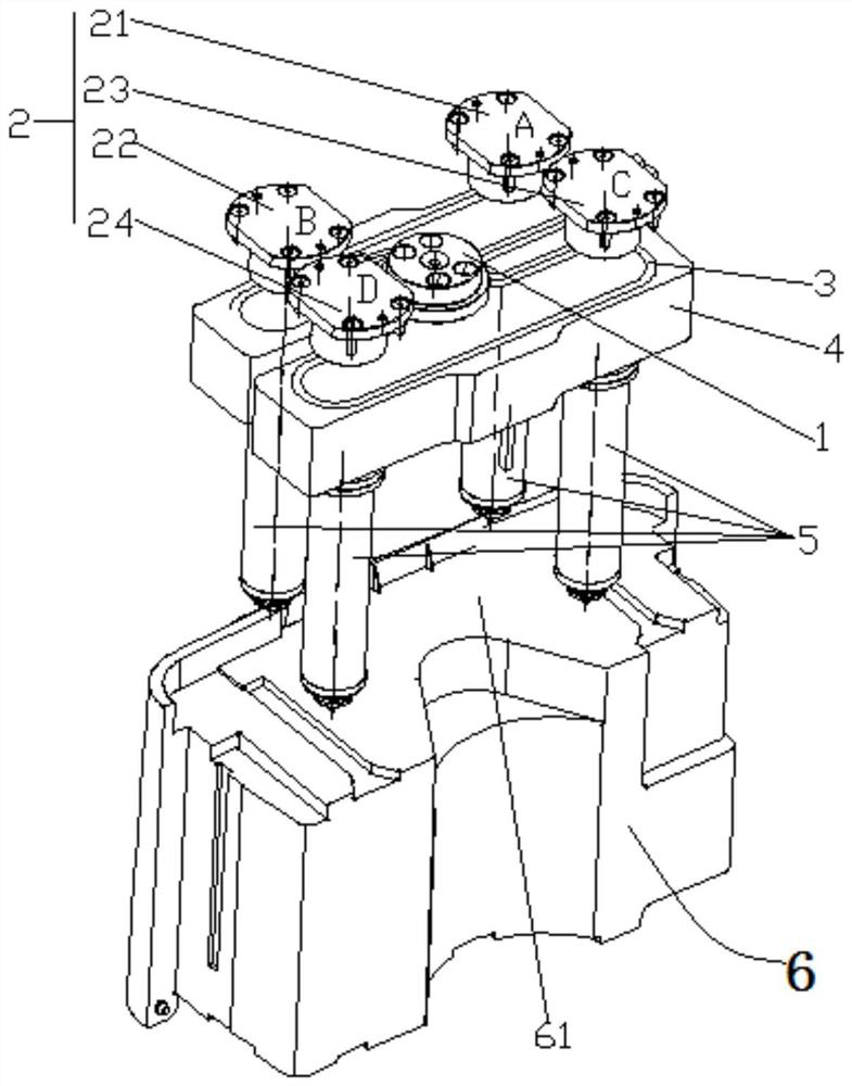 A glue-feeding device and glue-feeding method for injection-molded water tanks