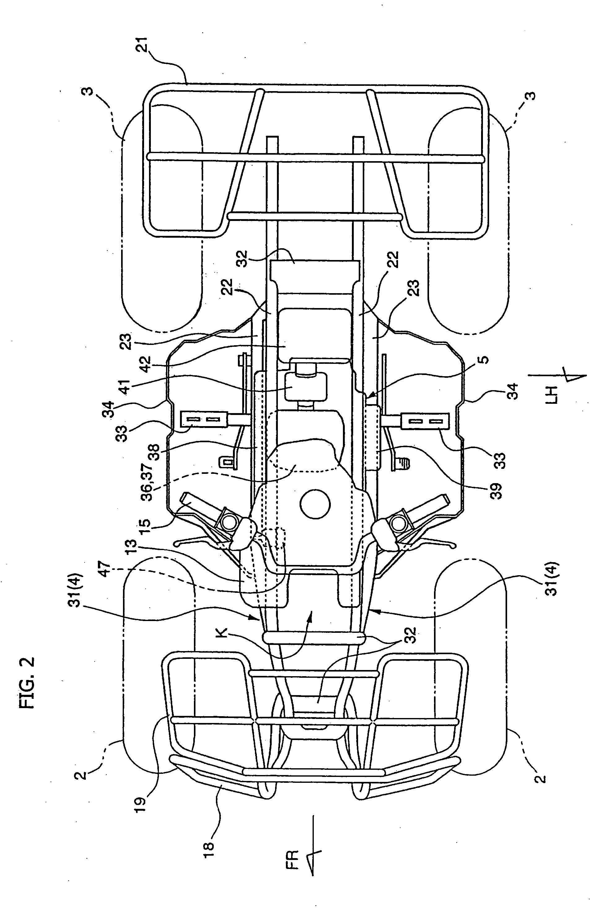 Fuel injection system and related structure for a four-wheeled saddle-type vehicle