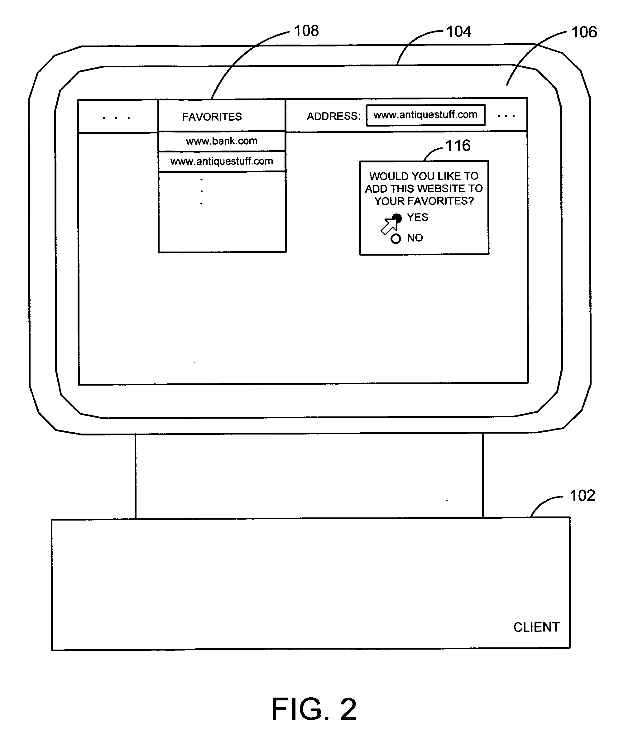 System and method for automatic generation of browsing favorites