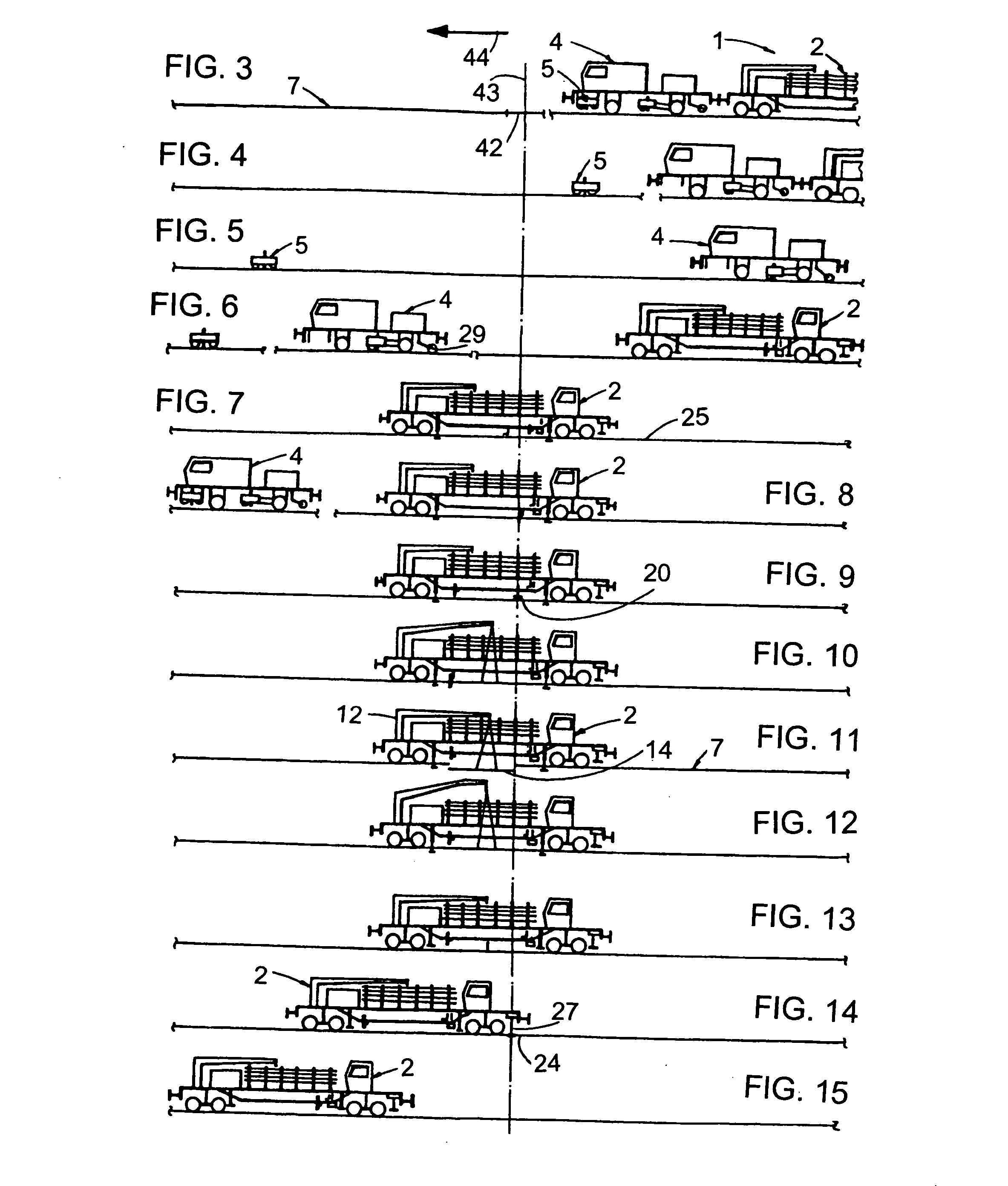 Method and machine for replacing damaged rail sections of a track