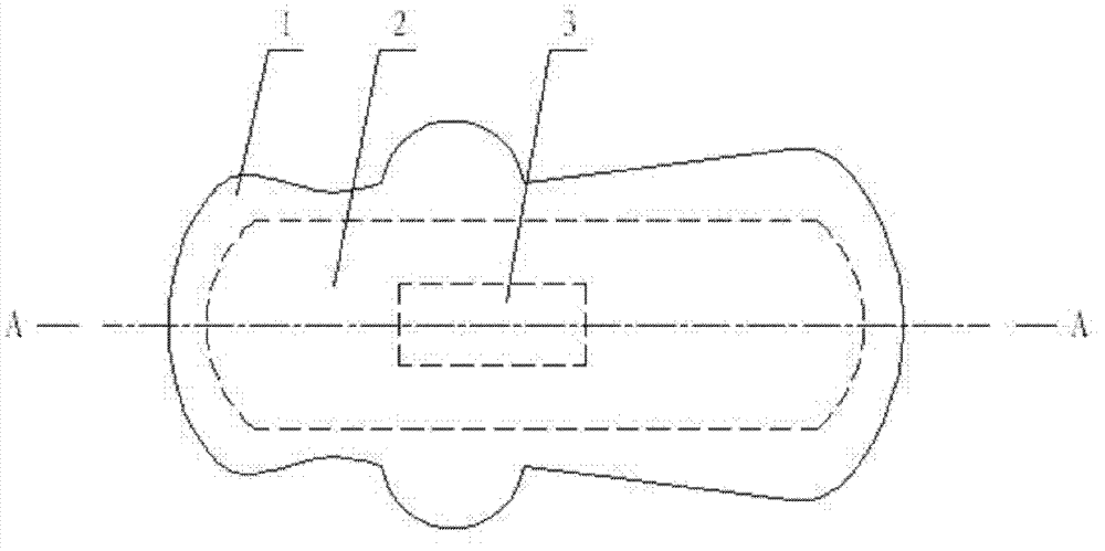 Thin sanitary towel with two absorption-aiding layers