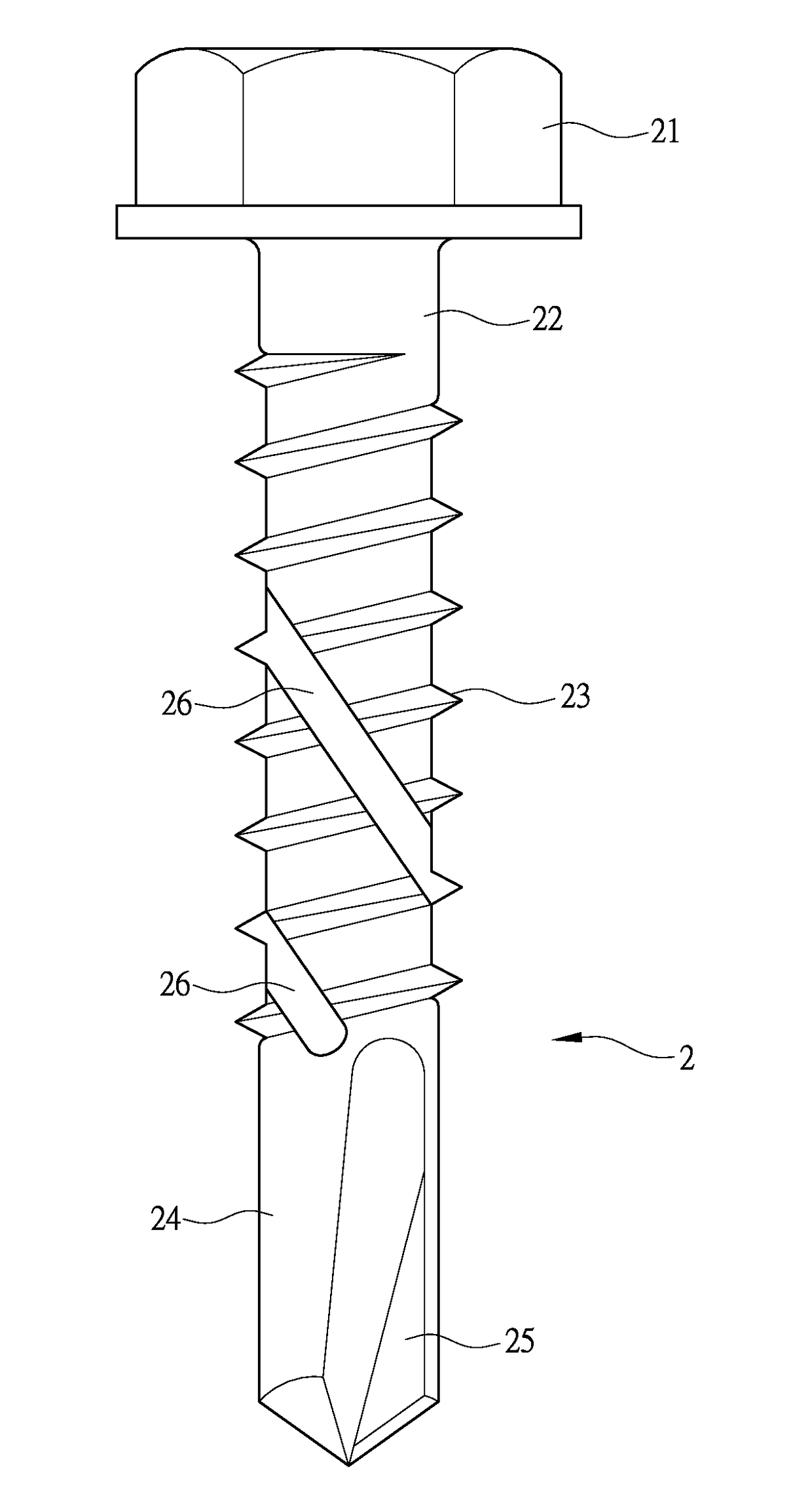 Structure of self-drilling screw