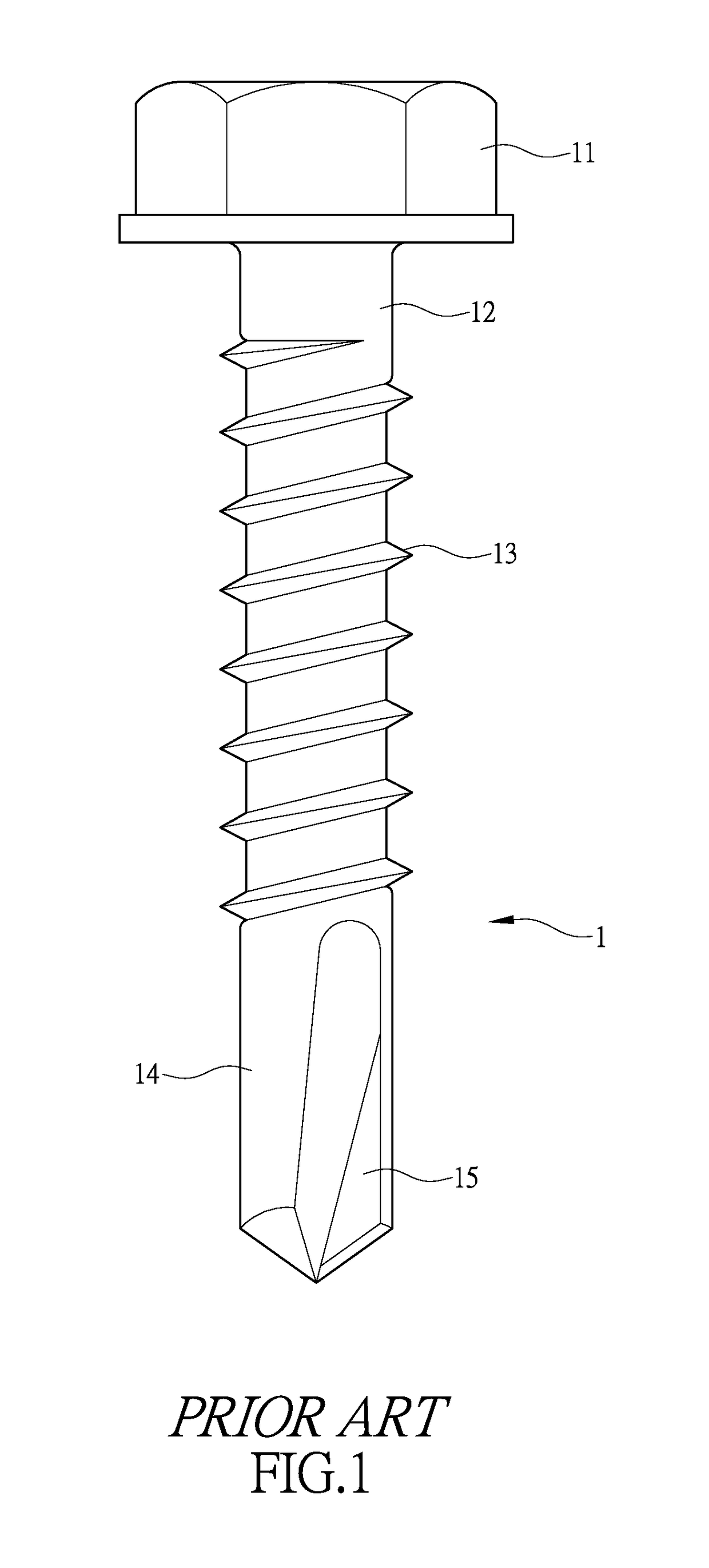 Structure of self-drilling screw