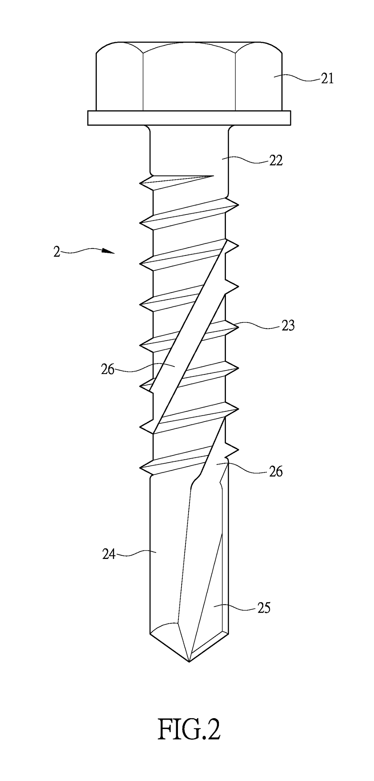 Structure of self-drilling screw