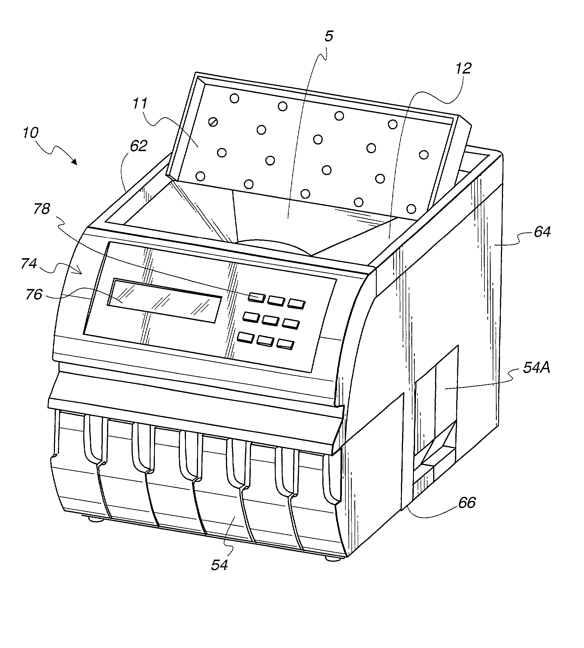 Coin processing machine having coin-impact surfaces made from laminated metal