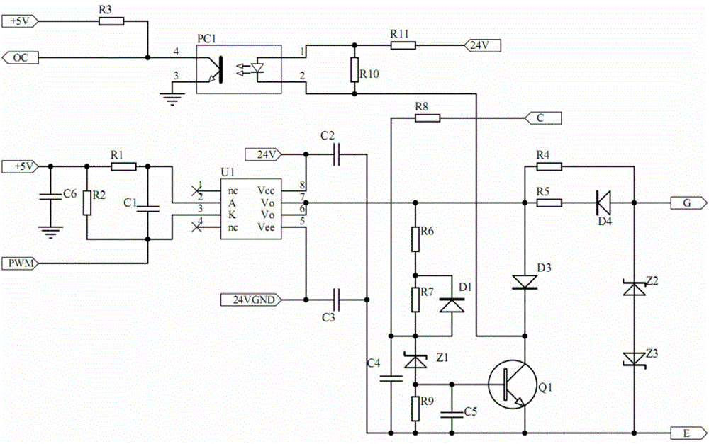 IGBT drive protective circuit board