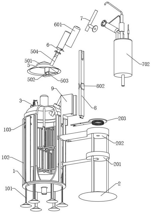 Distillation reaction kettle with protective structure for chemical production