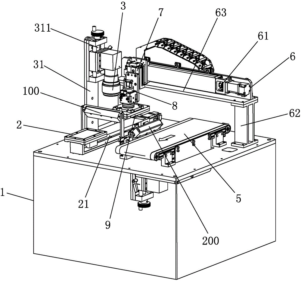 Detection device for detecting front and back surfaces of liquid crystal panel