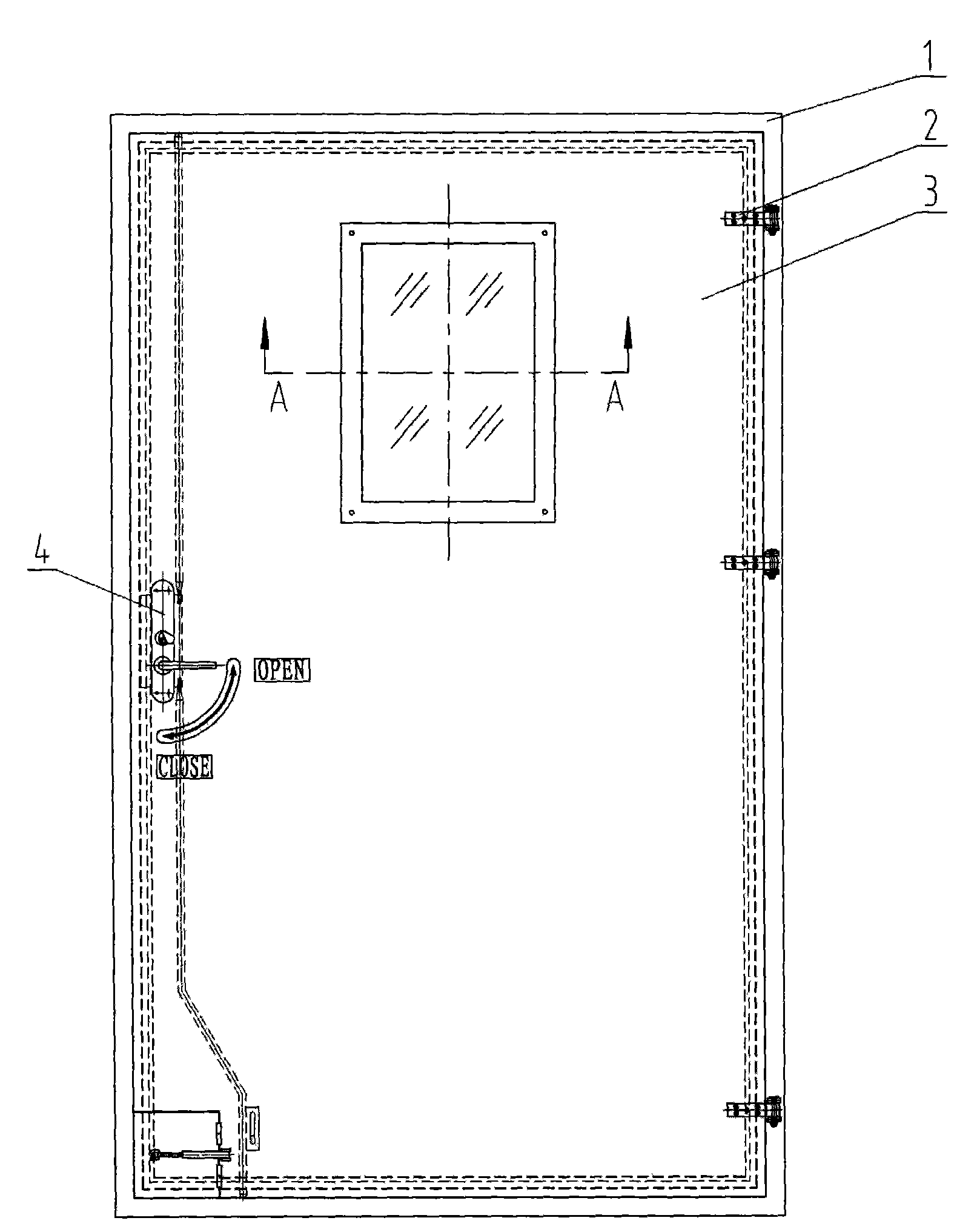 Airtight, weathertight, soundproof and fireproof door