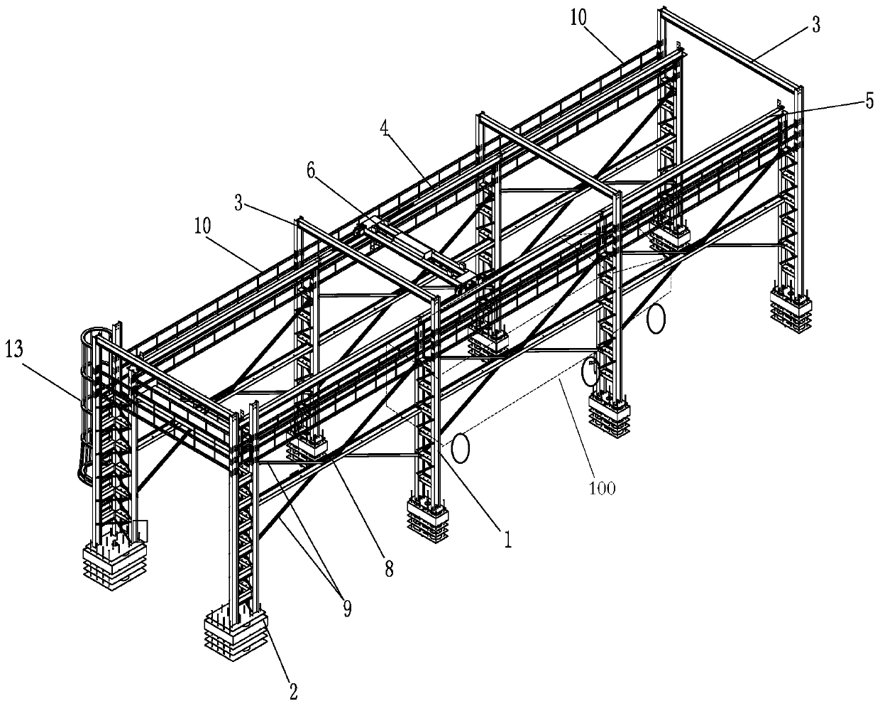 A support platform for measuring the volume of a vehicle compartment and its measuring method