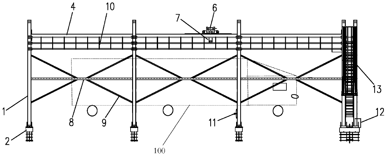 A support platform for measuring the volume of a vehicle compartment and its measuring method