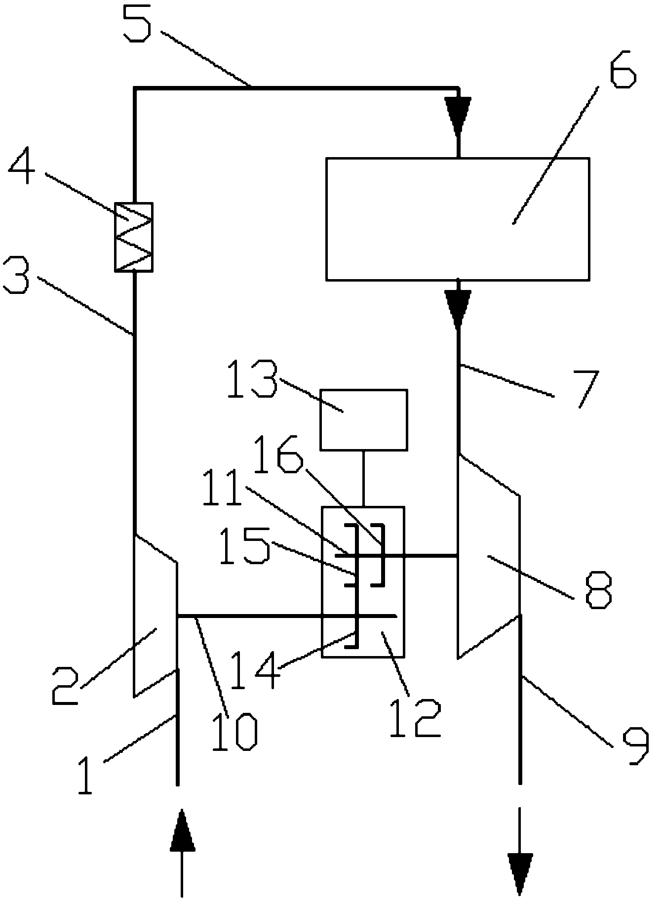 Turbocharging system with rotation speed of air compressor changeable