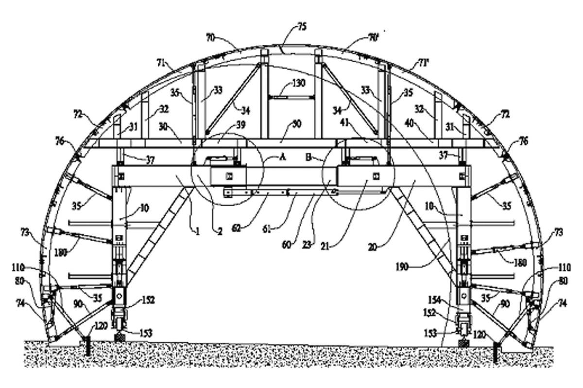 Retractable emergency car avoidance belt tunnel lining trolley