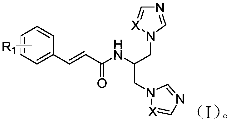 Cinnamic acid amide diazole derivatives and application thereof in antifungal drugs