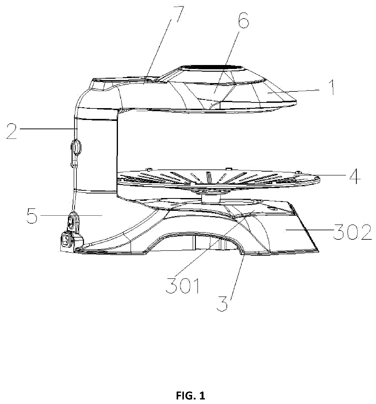 Grill of top projecting and radiating type