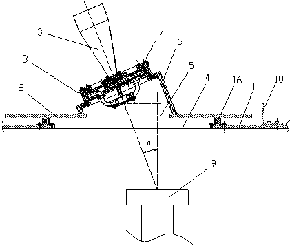 Oblique-atomization moving device for metal blanks