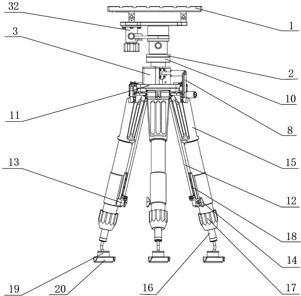 Adjusting platform for universal erection of any-landform and space photoelectric equipment