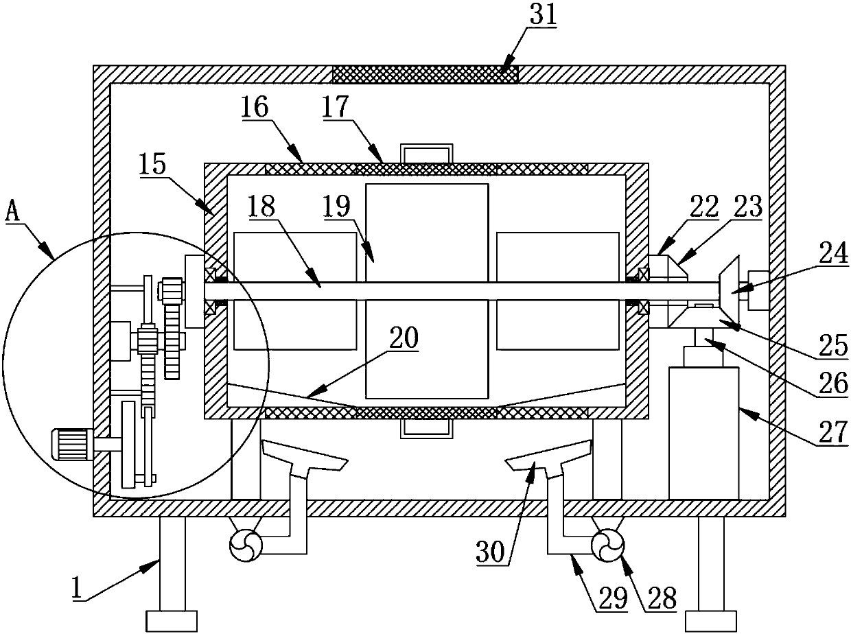 Tea drying device with reciprocating material turnover