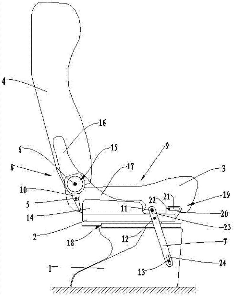 Seat with back seat cushion linkage