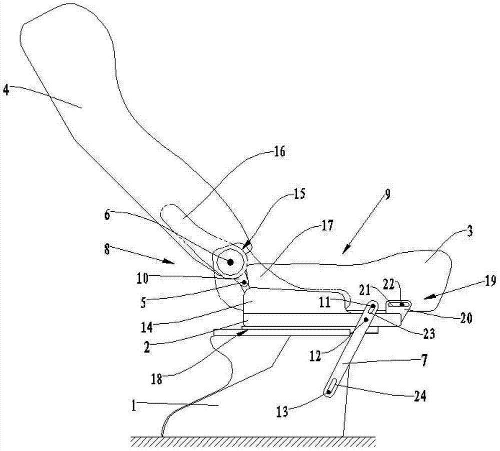 Seat with back seat cushion linkage