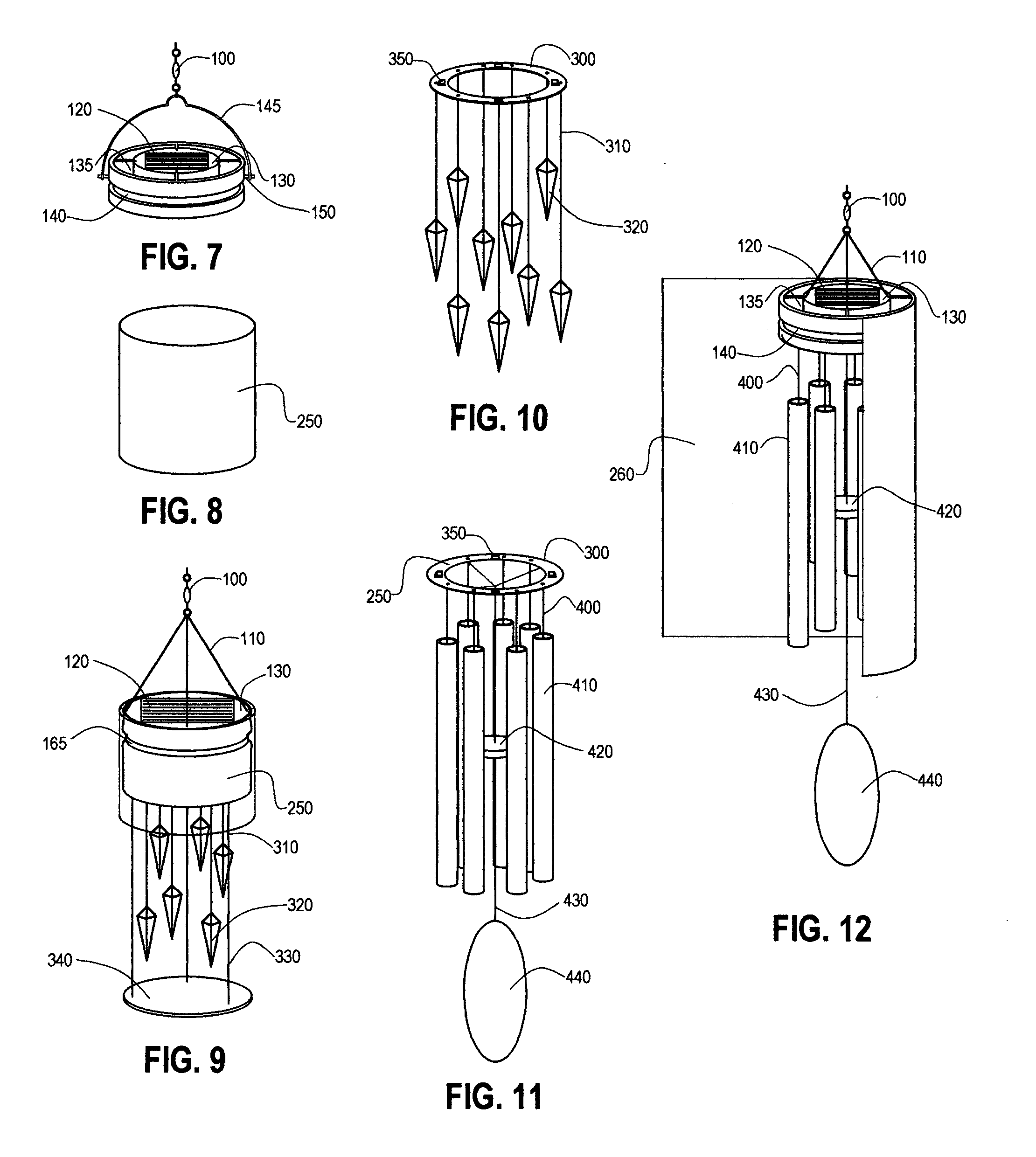 Architectural and landscape devices having solar lights