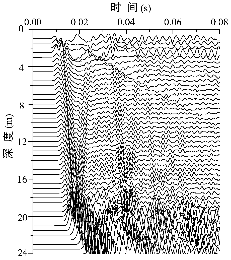 Existing engineering pile bottom depth determination method based on parallel seismic inflexion-point method