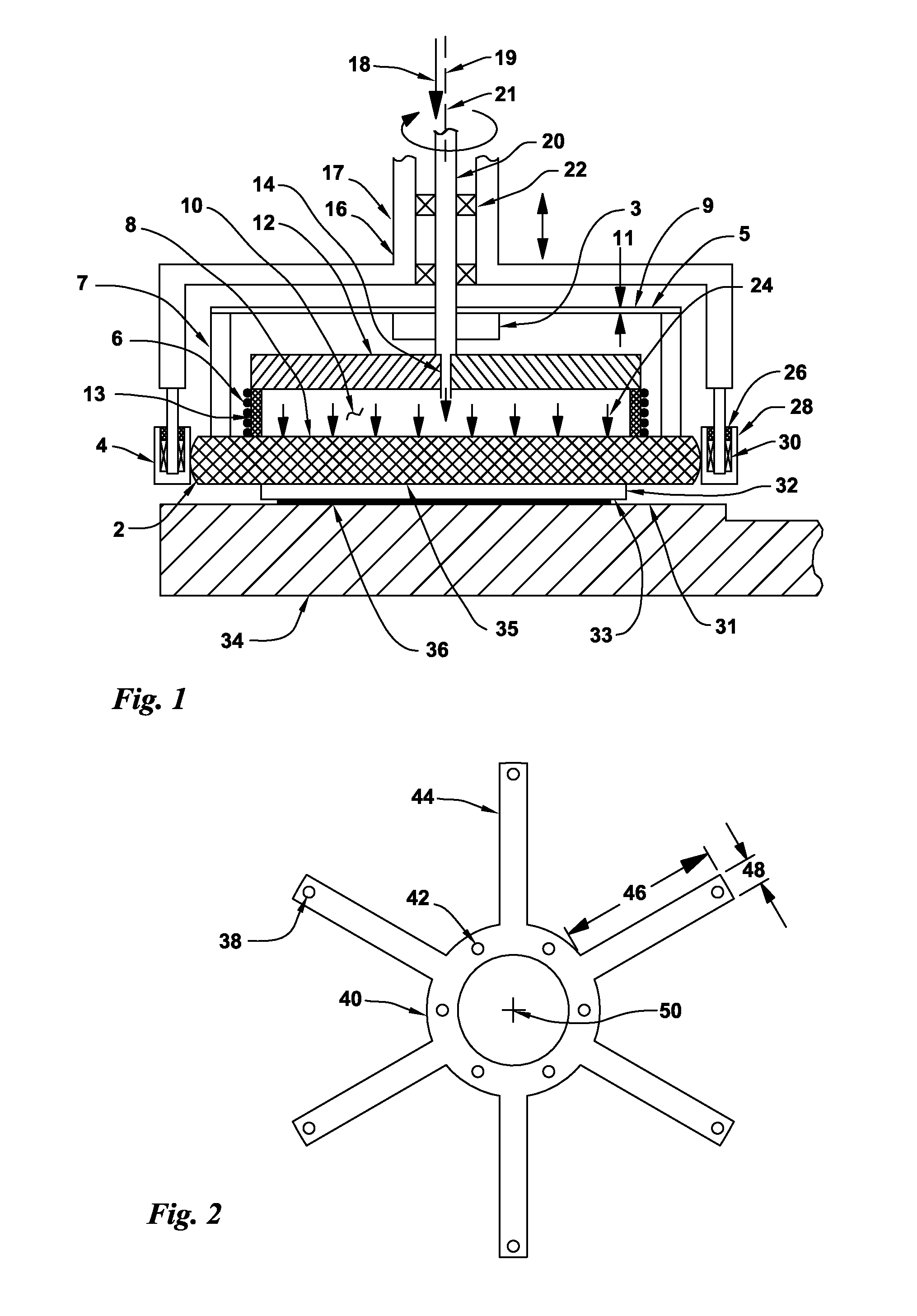 Spider arm driven flexible chamber abrading workholder