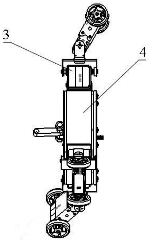 Wheel-legged type reducing pipeline inner wall crawling robot