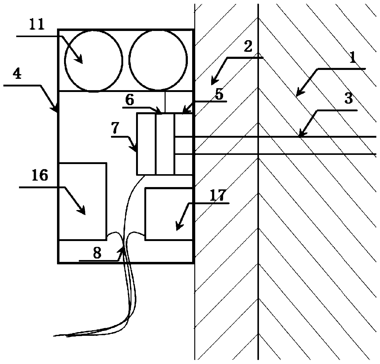 Rapid detector fixing device for tunnel advanced geological prediction