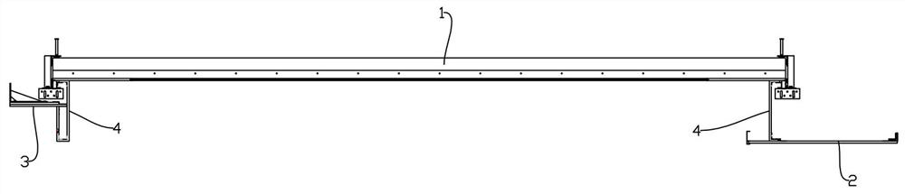 Fabricated non-coplanar suspended ceiling with curtain box hung downwards