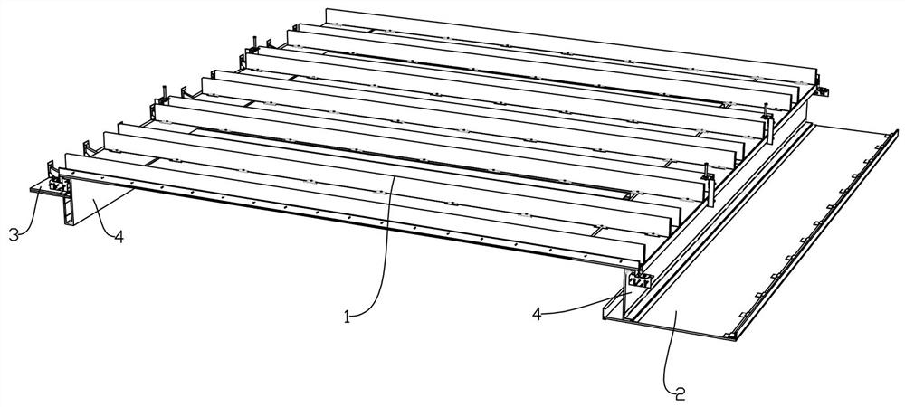 Fabricated non-coplanar suspended ceiling with curtain box hung downwards