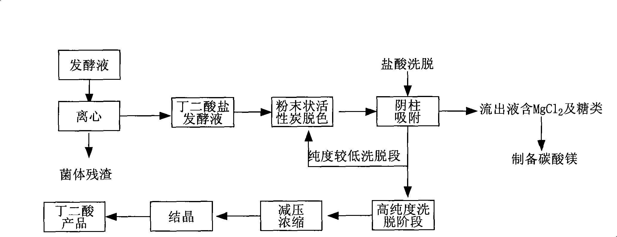 Method for extracting amber acid in fermentation liquor by anion resin adsorption