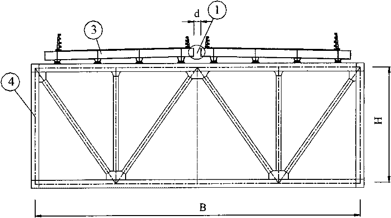 Pneumatic control device for improving flutter stability of steel trussed girder suspension bridge