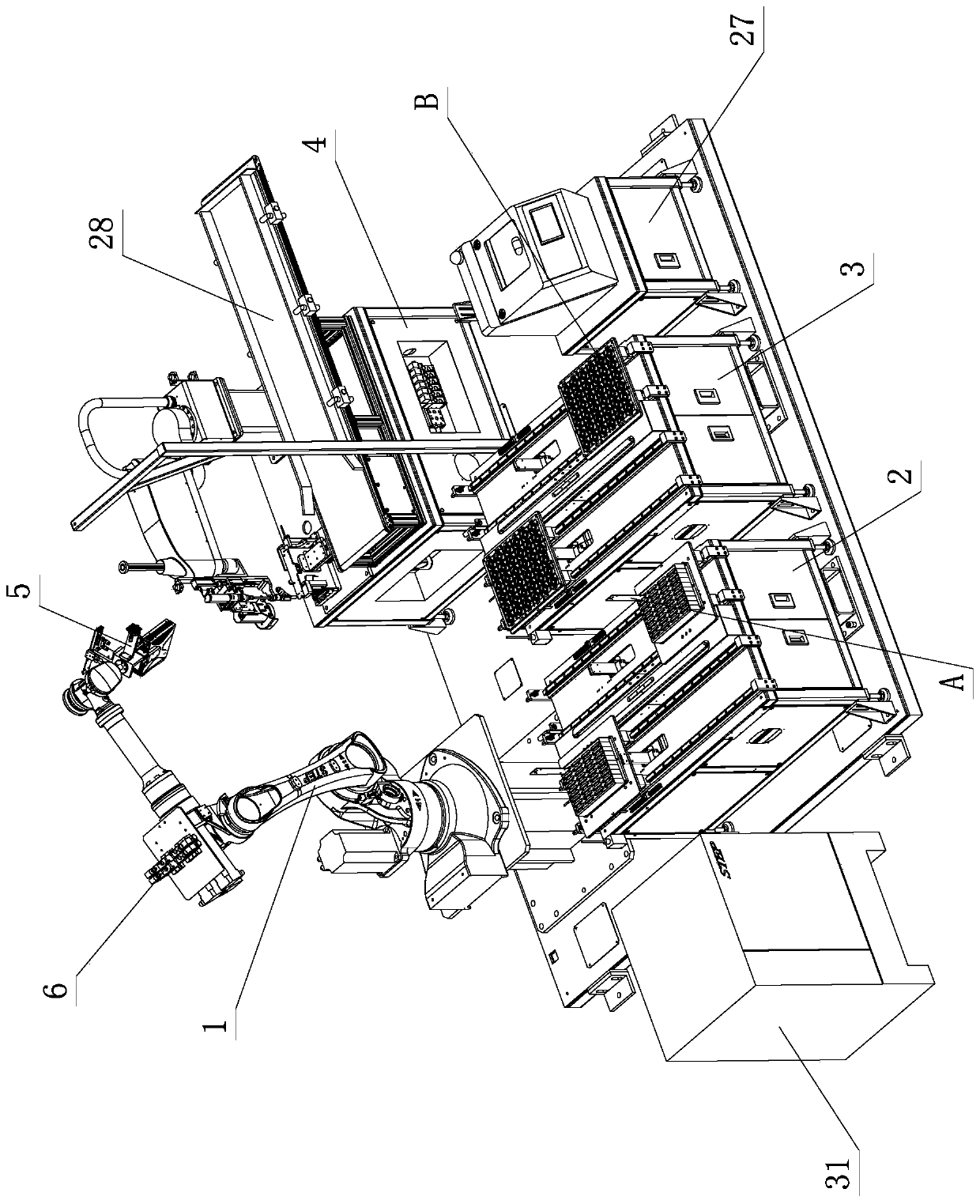 An assembly workstation for a servo drive base plate and a fan cover