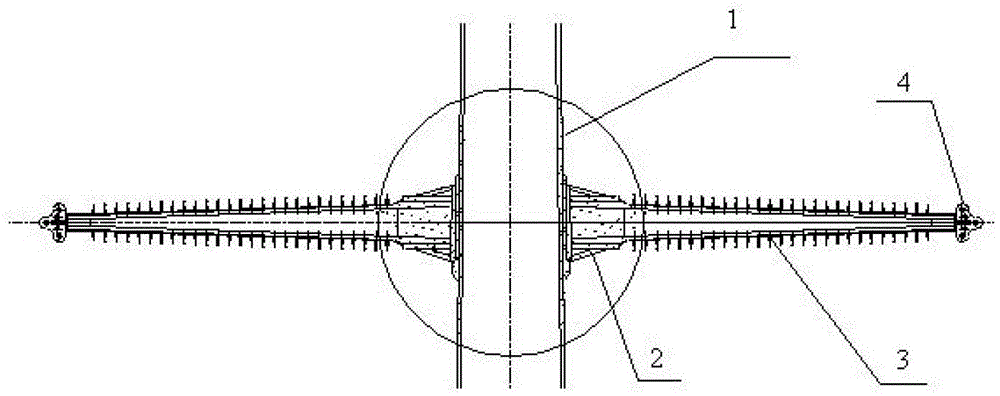 Tower node connection device made from composite material