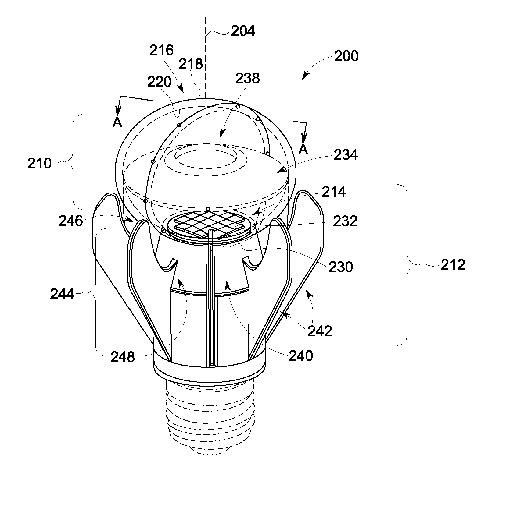 Lighting apparatus with a light source comprising light emitting diodes